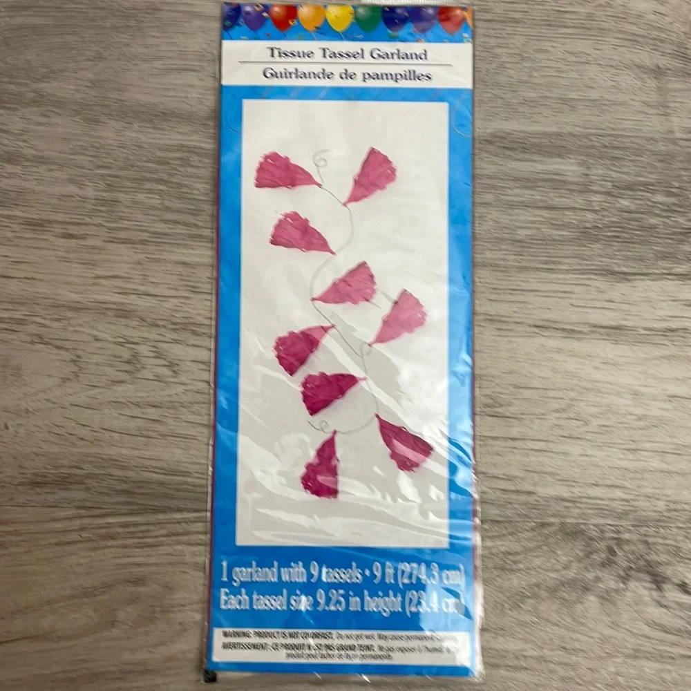 **FREE Added to Any Bundle** New In Package Pink Tissue Tassel Garland